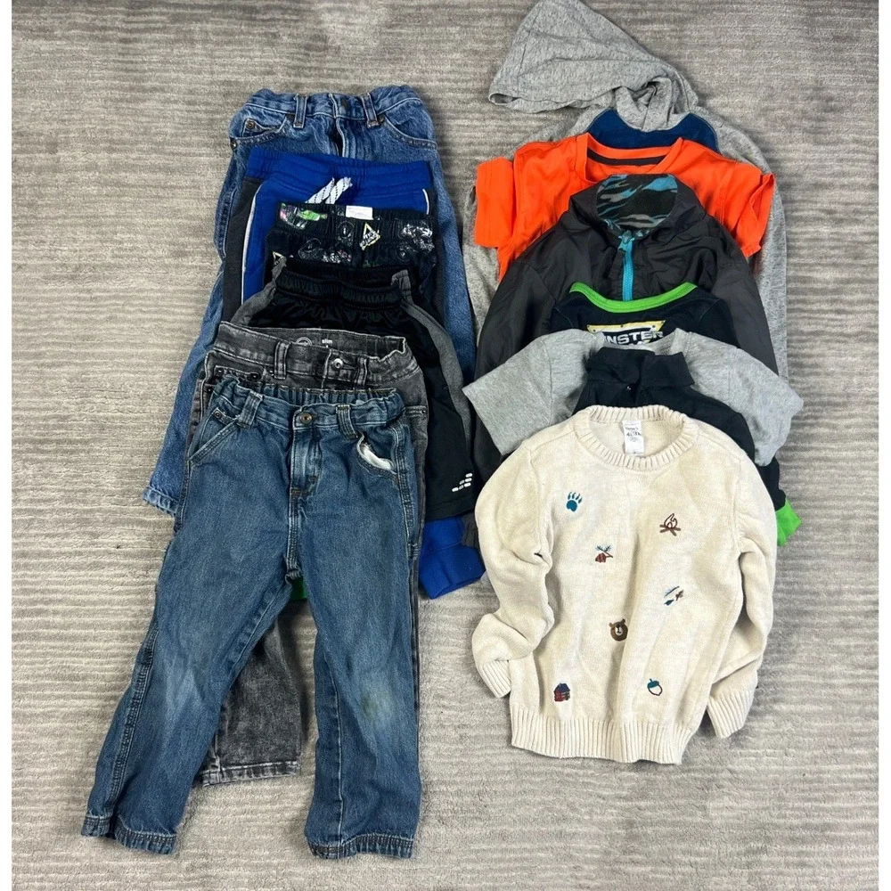 Lot of 13 Boys Lots 4T Carter's Wonder Nation Blue Grey Black Orange Bundle